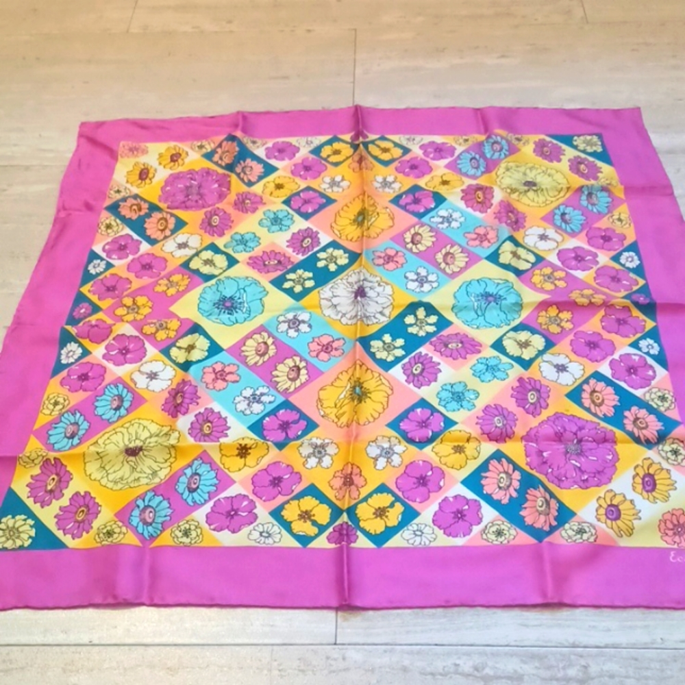 Echo Silky Floral Square Scarf